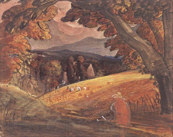 Samuel Palmer Harvesters by Firelight France oil painting art
